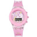 Kinder-Digitaluhr mit LED-Hintergrundbeleuchtung, Einhorn + Regenbogenarmband, rosa Kunststoffuhr, leuchtend, Kinderset, Geschenk für Mädchen 1