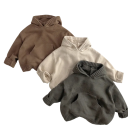Kinder gestrickter Pullover mit Kapuze 12M–6Y Sanfter einfarbiger Cardigan mit Fronttasche Lockere Passform für Jungen und Mädchen Warmer Herbst- und Winteroberteil Verschiedene Farben 6