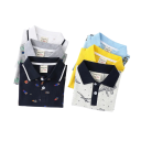 Kinder Jungen Poloshirt mit Kragen und Dinosauriermotiv, kurze Ärmel, graues Baumwollshirt mit Knopfleiste, stilvolle Kinderbekleidung 2