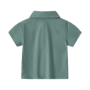 Kinder Jungen Poloshirt mit Kragen und Knöpfen Kurzarm Baumwollshirt mit Kragen Einfarbig Verschiedene Farben 2