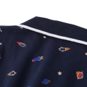 Kinder Jungen Poloshirt mit Kragen und Raketenmotiv Kurze Ärmel Baumwollshirt mit Knöpfen bis zur Mitte 3