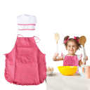 Kinder Kochset 11 Teile Rosa Kochset aus Baumwolle mit Schürze 40x54 cm Mütze Handschuh und Geschirr Spielzeug für Mädchen von 3–10 Jahren 5