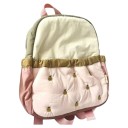 Kinder Mini-Rucksack 27 x 22 x 10 cm Bestickter Rucksack für den Kindergarten Braun-Rosa mit Mini-Äpfeln Verstellbare Schultergurte 4