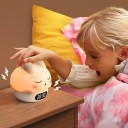 Kinder Nachtwecker Hase mit Silikon-Schirm und Dämmerungssimulation Touch-Steuerung Farbige Beleuchtung Thermometer USB-C Aufladung Weiß 4