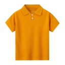 Kinder polo shirt met korte mouwen en kraag Effen polyester shirt met knopen Casual sportshirt voor jongens en meisjes 4