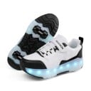 Kinder Sneakers mit Rollen Leuchtende LED-Sohle Einziehbare Rollen in der Ferse Obermaterial aus PU-Leder mit Klettverschluss Zwischensohle aus EVA und Gummisohle 2