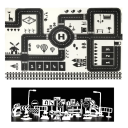 Kinder Spielmatte 83x57cm Weichschaumteppich Stadtplan Straßen Parkplatz Verkehrszeichen Klettermatte Dicke 0,5-1cm 1