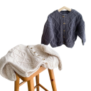 Kinder Strickcardigan 9M–8Y Grober Wollpullover mit Knöpfen Retro Hanfjacke für Jungen und Mädchen Einfarbiger Herbst- und Winterpullover Verschiedene Farben 15
