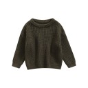 Kinder Strickpullover für Babys 3M–5Y Herbst- und Winterfreizeitoberteil mit langen Ärmeln Einfarbiger Acryl- und Baumwollpullover für Mädchen und Jungen 21