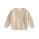 Kinder Strickpullover für Babys 3M–5Y Herbst- und Winterfreizeitoberteil mit langen Ärmeln Einfarbiger Acryl- und Baumwollpullover für Mädchen und Jungen 17