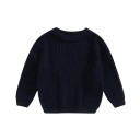 Kinder Strickpullover für Babys 3M–5Y Herbst- und Winterfreizeitoberteil mit langen Ärmeln Einfarbiger Acryl- und Baumwollpullover für Mädchen und Jungen 10