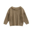 Kinder Strickpullover für Babys 3M–5Y Herbst- und Winterfreizeitoberteil mit langen Ärmeln Einfarbiger Acryl- und Baumwollpullover für Mädchen und Jungen 24