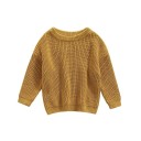 Kinder Strickpullover für Babys 3M–5Y Herbst- und Winterfreizeitoberteil mit langen Ärmeln Einfarbiger Acryl- und Baumwollpullover für Mädchen und Jungen 25