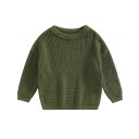 Kinder Strickpullover für Babys 3M–5Y Herbst- und Winterfreizeitoberteil mit langen Ärmeln Einfarbiger Acryl- und Baumwollpullover für Mädchen und Jungen 12