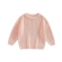 Kinder Strickpullover für Babys 3M–5Y Herbst- und Winterfreizeitoberteil mit langen Ärmeln Einfarbiger Acryl- und Baumwollpullover für Mädchen und Jungen 19