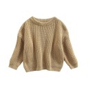 Kinder Strickpullover für Babys 3M–5Y Herbst- und Winterfreizeitoberteil mit langen Ärmeln Einfarbiger Acryl- und Baumwollpullover für Mädchen und Jungen 20