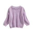 Kinder Strickpullover für Babys 3M–5Y Herbst- und Winterfreizeitoberteil mit langen Ärmeln Einfarbiger Acryl- und Baumwollpullover für Mädchen und Jungen 14