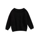 Kinder Strickpullover für Babys 3M–5Y Herbst- und Winterfreizeitoberteil mit langen Ärmeln Einfarbiger Acryl- und Baumwollpullover für Mädchen und Jungen 5