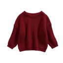 Kinder Strickpullover für Babys 3M–5Y Herbst- und Winterfreizeitoberteil mit langen Ärmeln Einfarbiger Acryl- und Baumwollpullover für Mädchen und Jungen 16
