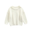 Kinder Strickpullover für Babys 3M–5Y Herbst- und Winterfreizeitoberteil mit langen Ärmeln Einfarbiger Acryl- und Baumwollpullover für Mädchen und Jungen 6