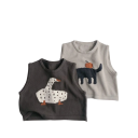 Kinder Strickweste 12 Monate bis 6 Jahre Baumwollpullover ohne Ärmel Dunkelgrau mit gezeichneter Gans Niedliche Frühlings- und Herbstweste für Jungen und Mädchen 5