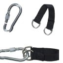 Kinder touwladder 160 x 30 cm Beukenhout en polyester Klimtouwladder voor binnen en buiten gebruik met karabiners en riemen 3
