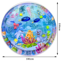 Kinder Wasserspielmatte 100 cm Aufblasbare runde PVC-Matte mit Delfinmuster Sommermatte für Babys und Kleinkinder auf dem Bauch 3
