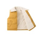 Kinder Winter Baumwollweste mit Kragen Einfarbige ärmellose Weste für Jungen und Mädchen Mit Taschen und Fleece-Futter Druckknopfverschluss 13