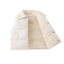 Kinder Winter Baumwollweste mit Kragen Einfarbige ärmellose Weste für Jungen und Mädchen Mit Taschen und Fleece-Futter Druckknopfverschluss 12