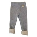 Kinder Winter Plüschhosen Unisex Warme Polyesterhosen mit elastischem Bund und süßem Bären an der Seite Bequeme Winterbekleidung 10