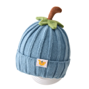 Kinder Winter Strickmütze Kürbis Umfang 42–50 cm 6 Monate–3 Jahre Acrylmütze mit 3D Stiel und Blättern 5