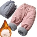 Kinder Winter wasserdichte Hose Unisex Warme Baumwoll-Kaschmirhose mit Sternenmuster Elastischer Bund Bequeme Winterbekleidung 3
