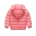 Kinder Winterjacke einfarbig mit Kapuze Reißverschluss- und Druckknopfverschluss Warme Polyesterjacke für Kinder Bequemer Winterschnitt 5