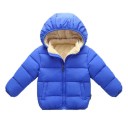 Kinder Winterjacke einfarbig mit Kapuze Warme Baumwoll-Wolljacke mit Reißverschluss Bequeme warme Winterjacke für Kinder 10