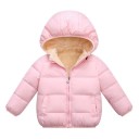 Kinder Winterjacke einfarbig mit Kapuze Warme Baumwoll-Wolljacke mit Reißverschluss Bequeme warme Winterjacke für Kinder 6