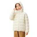 Kinder Winterjacke mit Kapuze Reißverschluss Geräumige Taschen Einfarbiges Nylonmaterial Leichte strapazierfähige Jacke für kaltes Wetter 1