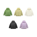 Kinder Winterjacke mit Kapuze Reißverschluss Geräumige Taschen Einfarbiges Nylonmaterial Leichte strapazierfähige Jacke für kaltes Wetter 8