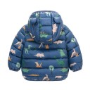 Kinder Winterjacke mit Kapuze Reißverschluss und Druckknöpfen Warme Polyesterjacke mit Dinosauriermotiven Wärmender bequemer Winterschnitt 6
