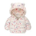 Kinder Winterjacke mit Kapuze und Ohren Unisex warme Jacke mit Reißverschluss Wärmender weicher Polyester Niedliches Winterkleidung 3