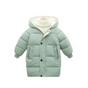 Kinder Winterjacke mit Reißverschluss und Kapuze, warmer Baumwoll-Polyester-Mantel für Jungen und Mädchen, bequeme Winterbekleidung für die Kälte 7
