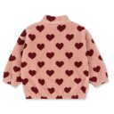 Kinder Winterjacke rosa mit Herzmotiv Plüsch Baumwoll-Polyester Jacke mit Reißverschluss und hohem Kragen Warmer bequemer Wintermantel 2