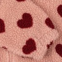 Kinder winterjas roze met hartjesmotief Pluche katoenen-polyester jas met rits en hoge kraag Warme comfortabele winterjas 3