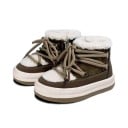 Kinder Winterstiefel Gefütterte Knöchel Schneestiefel mit flauschigem Kragen Schnürung mit Metallösen Plattformsohle aus Gummi Unisex Schnee Schuhe 8