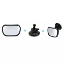 Kinderautospiegel 13x6,5 cm 360° draaibaar Zuignap voor voorruit of zonneklep Observatiespiegel voor baby&#39;s Achterbank 5