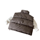 Kinderen donsvest Herfst en winter dikke jas voor jongens en meisjes Effen vest met col, rits en zakken van polyester 2