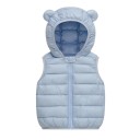 Kinderen donsvest met capuchon en oortjes Herfst en winter warme katoenen jas voor peuters en meisjes Effen vest met rits van polyester en katoen 14