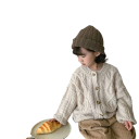 Kinderen gebreide cardigan Grof wollen vest met knopen Retro hennep jas voor jongens en meisjes Effen herfst- en wintervest Verschillende kleuren 7