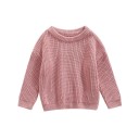 Kinderen gebreide trui voor baby Herfst en winter losse top met lange mouwen Effen acryl en katoen trui voor meisjes en jongens 18