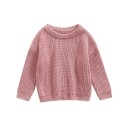 Kinderen gebreide trui voor baby Herfst en winter losse top met lange mouwen Effen acryl en katoen trui voor meisjes en jongens 15