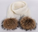 Kinderen gebreide winter sjaal met pompons J3133 2